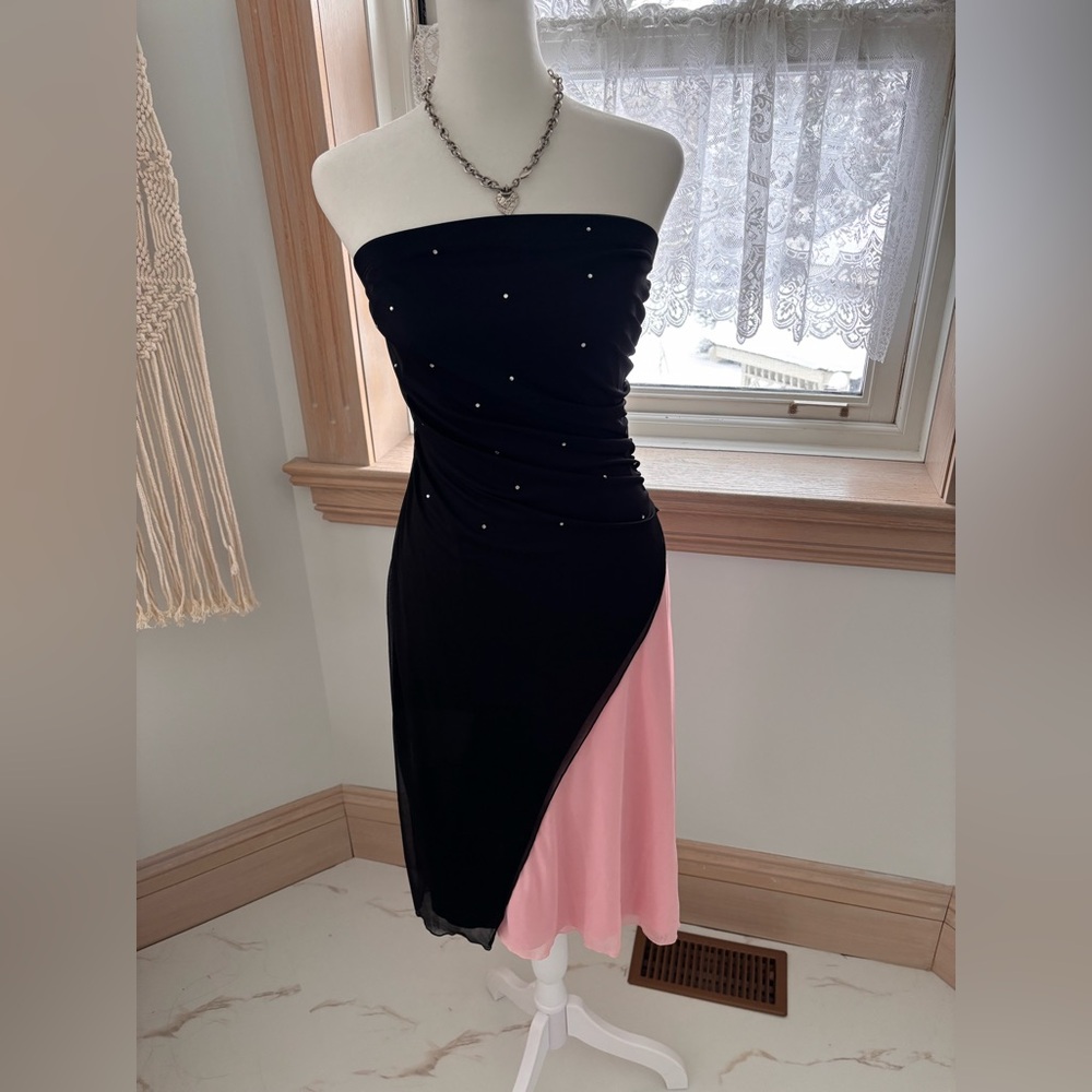 My Michelle Strapless Rhinestone Dress 🖤💗